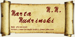 Marta Mudrinski vizit kartica